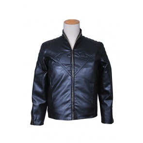 Smallville Clark Kent Cosplay Black Leather Coat Jacket Costume