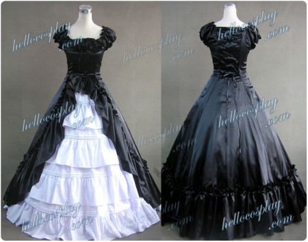 Renaissance Gothic Reenactment Dress Ball Gown Black Dress