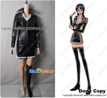 One Piece Cosplay Nico Robin Black Leather Costume
