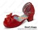 Matt Red Open Toe Satin Ruffle Chunky Princess Lolita Shoes