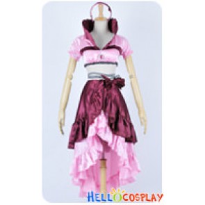 Karneval Cosplay Eva Pink Satin Dress Costume