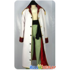 One Piece Cosplay Edward Newgate Costume Red Lining White Coat