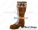 Light Brown Pink Heart Ruffle Chunky Princess Lolita Long Boots