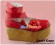 Mirror Red Thick Crossing Straps Platform Sweet Lolita Shoes