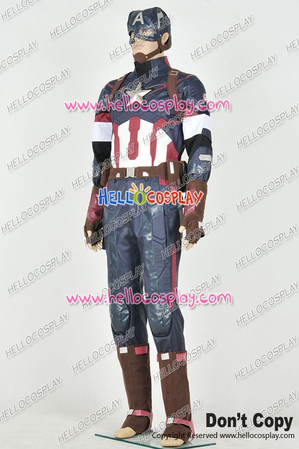 Avengers Captain America II 2 Age of Ultron Steve Rogers Uniform Cosplay Costume