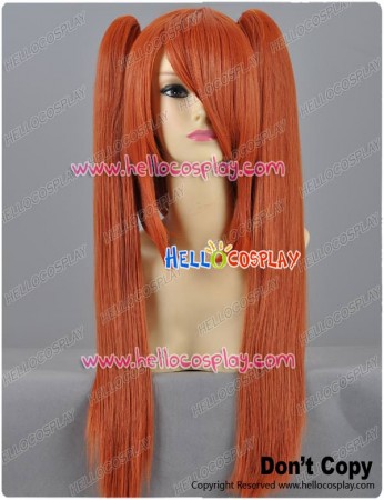 Brown Dark Orange Cosplay Wig Clip On Ponytails