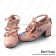 Sweet Lolita Shoes Matte Pink Four Bows Straps Lace Heart Shaped Buckle