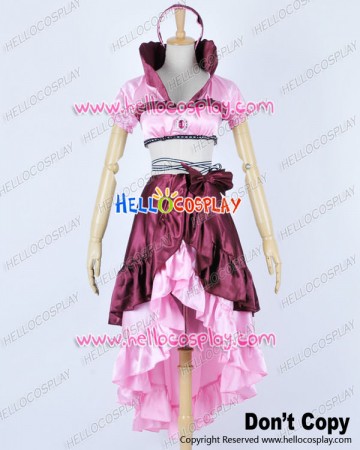 Karneval Cosplay Eva Pink Satin Dress Costume