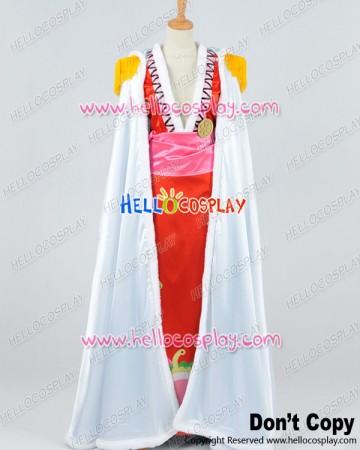 One Piece Cosplay Pirate Empress Boa Hancock White Cloak Red Dress Costume