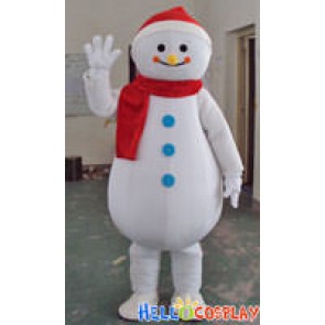 Happy Christmas Snowman Mascot Costume Adult Size