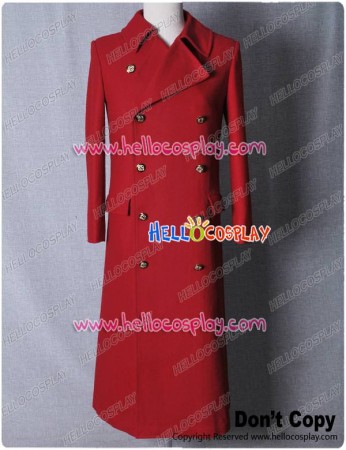 The Fourth Doctor Red Wool Trench Coat The 4th Dr Costume