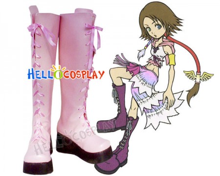 Kingdom Hearts II Cosplay Yuna Pink Boots