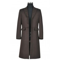 Doctor 4th Fourth Dr Tom Baker Trench Coat Cosplay Costume Dark Wool Version