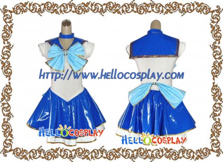 Sailor Moon Sailor Mercury Cosplay Costume Leather Dress