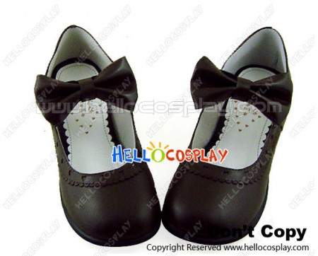 Brown Charlotte Bow Low Heel Chunky Sweet Lolita Shoes