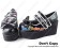 Princess Lolita Shoes Platform Black White Lace Double Straps Buckles Bow