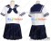 Blue White School Sailor Uniform Cosplay Dress Costume