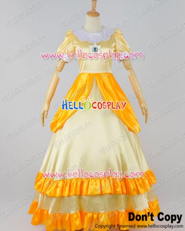 Super Mario Bros Cosplay Princess Daisy Dress Costume