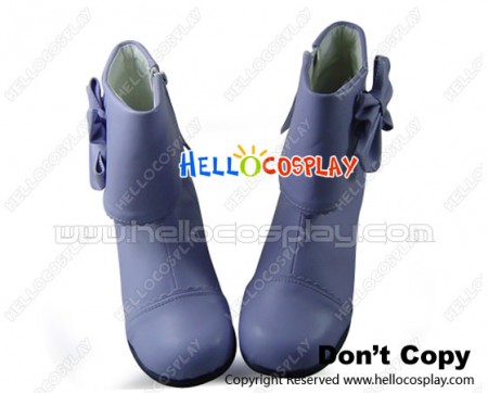 Light Purple Ruffle Bow Chunky Sweet Lolita Short Boots