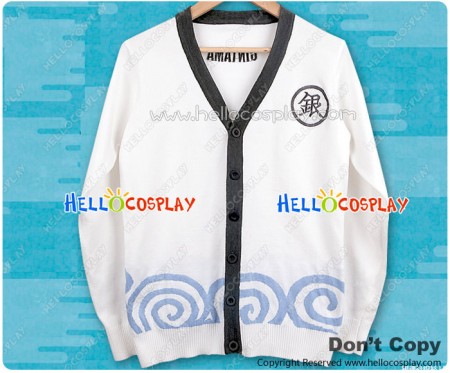 Gintama Silver Soul Cosplay Gintoki Sakata Knitwear Jacket Costume