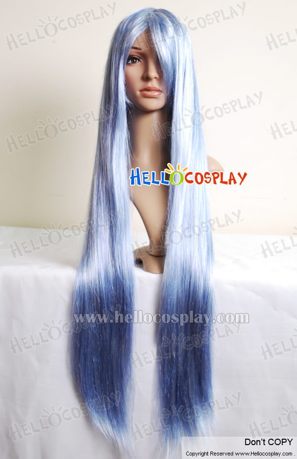 white blue wig