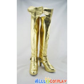 Fate Stay Night Cosplay Shoes Saber Boots Gold