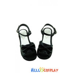 Black Bow Platform Princess Lolita Sandals