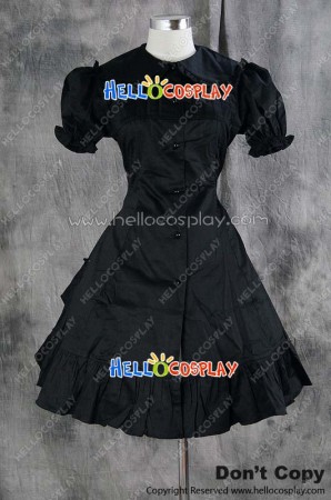 Gothic Lolita Dress Cosplay Costume Black