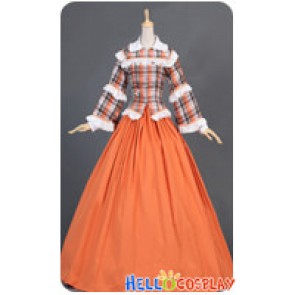 Civil War Tartan Gown Reenactment Theater Clothing Lolita Dress Costume