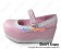 Princess Lolita Shoes Platform Pink White Lace Single Strap Heart Shaped Buckle