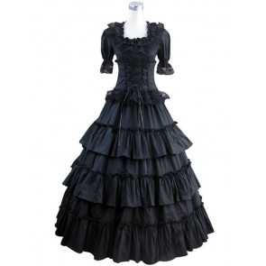 Victorian Gothic Lolita Wedding Black Dress Ball Gown