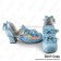 Princess Lolita Shoes Sky Blue Retro Ankle Strap Bows Heart Shaped Buckles