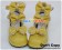 Creamy Yellow Three Bows Ruffle Chunky Princess Lolita Shoes
