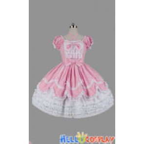 Sweet Lolita Gothic Punk Ruffle Pink Dress