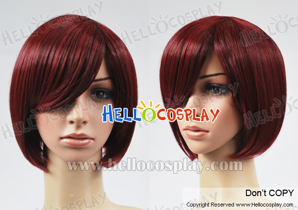 red and black short wig