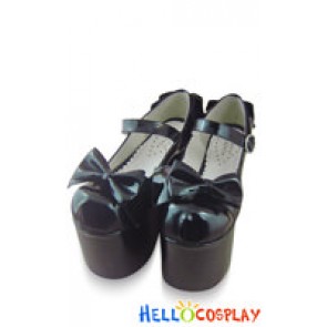 Mirror Black Round Buckle Platform Sweet Lolita Shoes
