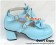 Blue Three Bows Ruffle Chunky Princess Lolita Shoes