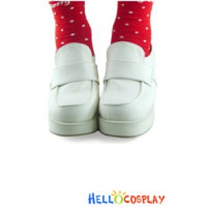 Matt White Simple Chunky Classic Lolita Shoes