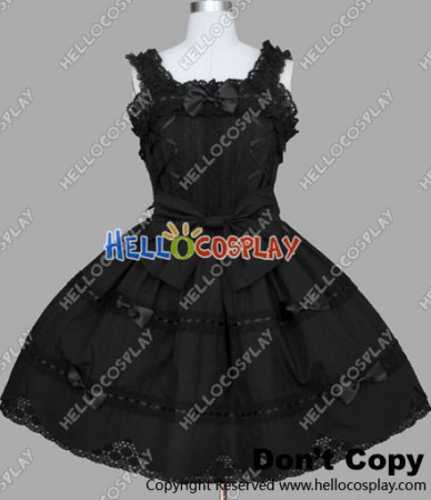 Gothic Lolita Punk Jumper Skirt Black Dress