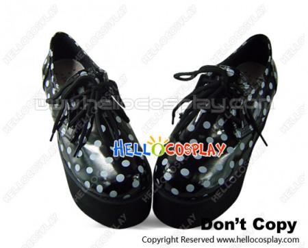 Black White Big Little Platform Punk Lolita Shoes