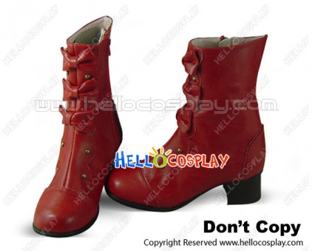 Red Three Bows Contracted Chunky Sweet Lolita Boots