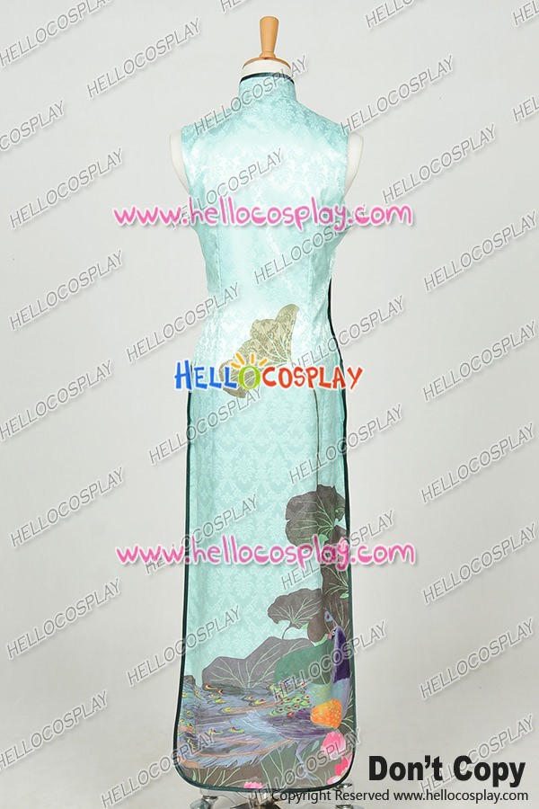 Vocaloid Cosplay Perfume Hurlyburly Gumi Green Cheongsam Dress Costume