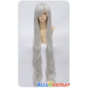 Wig 100cm Cosplay Long Curly Universal Silver White