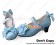 Princess Lolita Shoes Sweet Matte Blue Instep Strap Bows Lace Heart Shaped Buckle