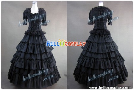 Victorian Gothic Lolita Wedding Black Dress Ball Gown