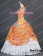 Victorian Southern Belle Ball Gown Reenactment Orange Floral Lolita Dress Costume