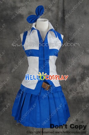 Fairy Tail Cosplay Lucy Heartfilia White Blue Dress Costume