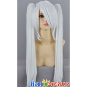 White Cosplay Wig Clip On Ponytails