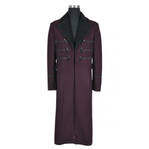 Doctor 11th Eleventh Dr Matt Smith Cosplay Costume Purple Trench Coat