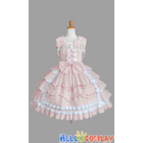 Sweet Lolita Gothic Punk Jumper Skirt Luxury Pale Pink Dress